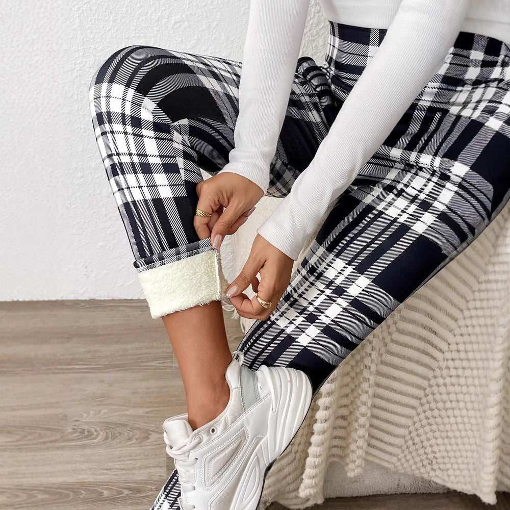 Extra Thick Lambswool Printed Leggings For Women Winter - Onouthati