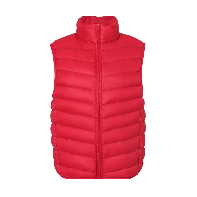 Stand Collar Outer Wear Slimming Plus Size Down Vest Vest - Onouthati
