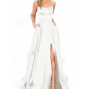 Solid Color Long Slimming And Shoulder Hollow Girlfriends Fashion Bridesmaid Party Dress - Onouthati