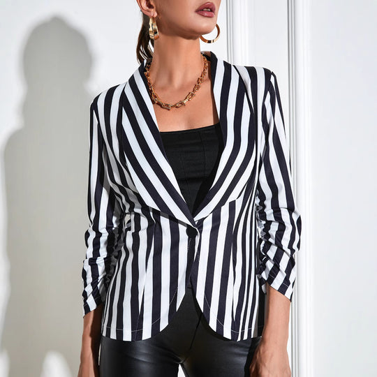Cropped Pleated Sleeves Casual Small Suit Slim Fit Fashion - Onouthati