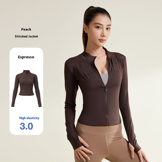 Patchwork Yoga Jacket Breathable And UV-resistant Workout Clothes - Onouthati