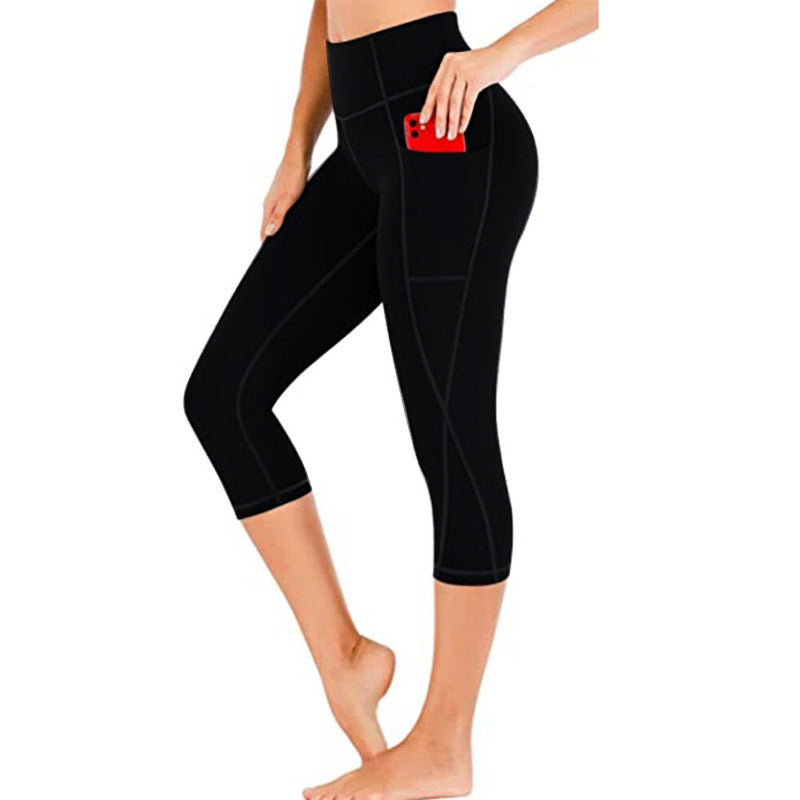 Cropped Pants Yoga Clothes Leggings Printed Fitness Pants - Onouthati