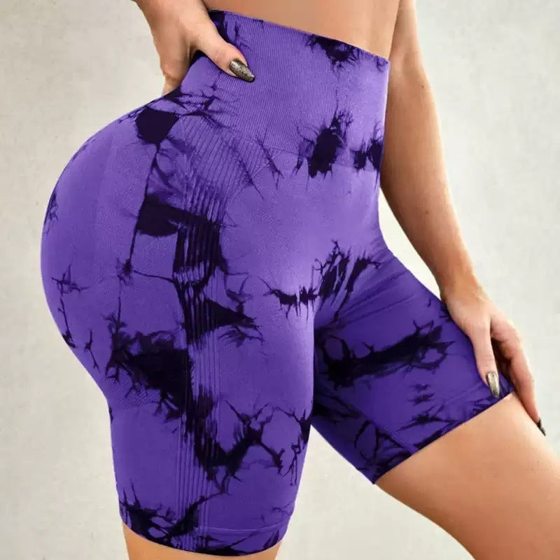 Tie-dye Sports Yoga Fitness Shorts For Women - Onouthati