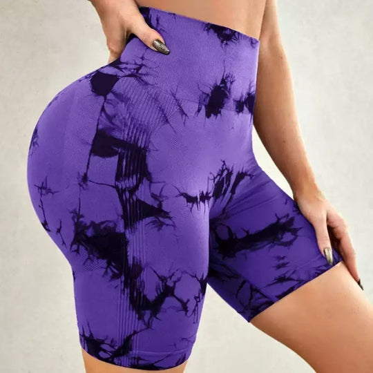 Tie-dye Sports Yoga Fitness Shorts For Women - Onouthati