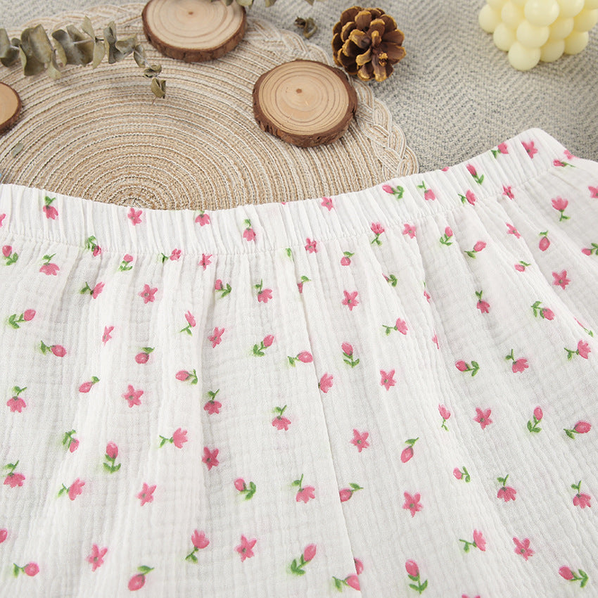 Thin Cotton Printed Comfortable Loose Breathable Short-sleeved Shorts Summer Pajamas Home Wear For Women - Onouthati