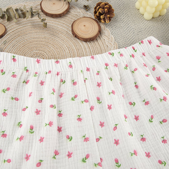 Thin Cotton Printed Comfortable Loose Breathable Short-sleeved Shorts Summer Pajamas Home Wear For Women - Onouthati