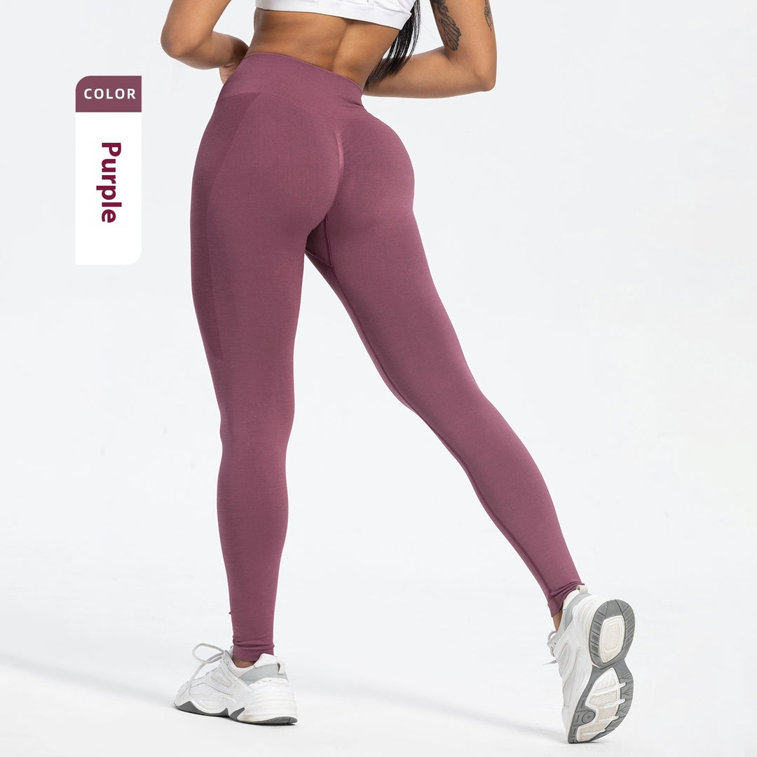 Women's Sports Fitness Pants Seamless Hip Raise High Waist Yoga Pants - Onouthati