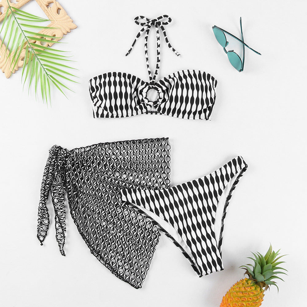 Women's Two-piece Swimsuit Bikini Tube Top Three-piece Suit - Onouthati