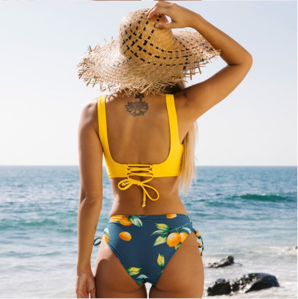 Yellow Bikini Swimsuit For Women - Onouthati