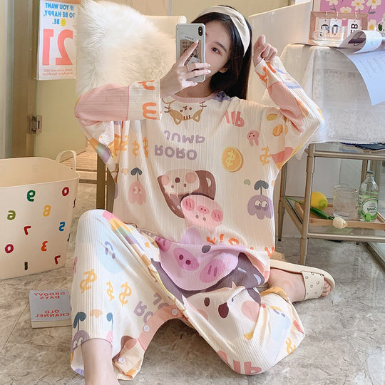 New Long-sleeved One-piece Pajamas For Women - Onouthati