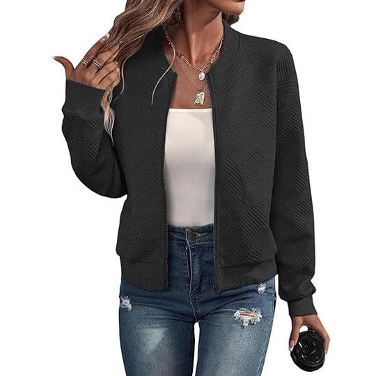 Zipper Pocket Comfort And Casual Women's Long Sleeve Jacket - Onouthati