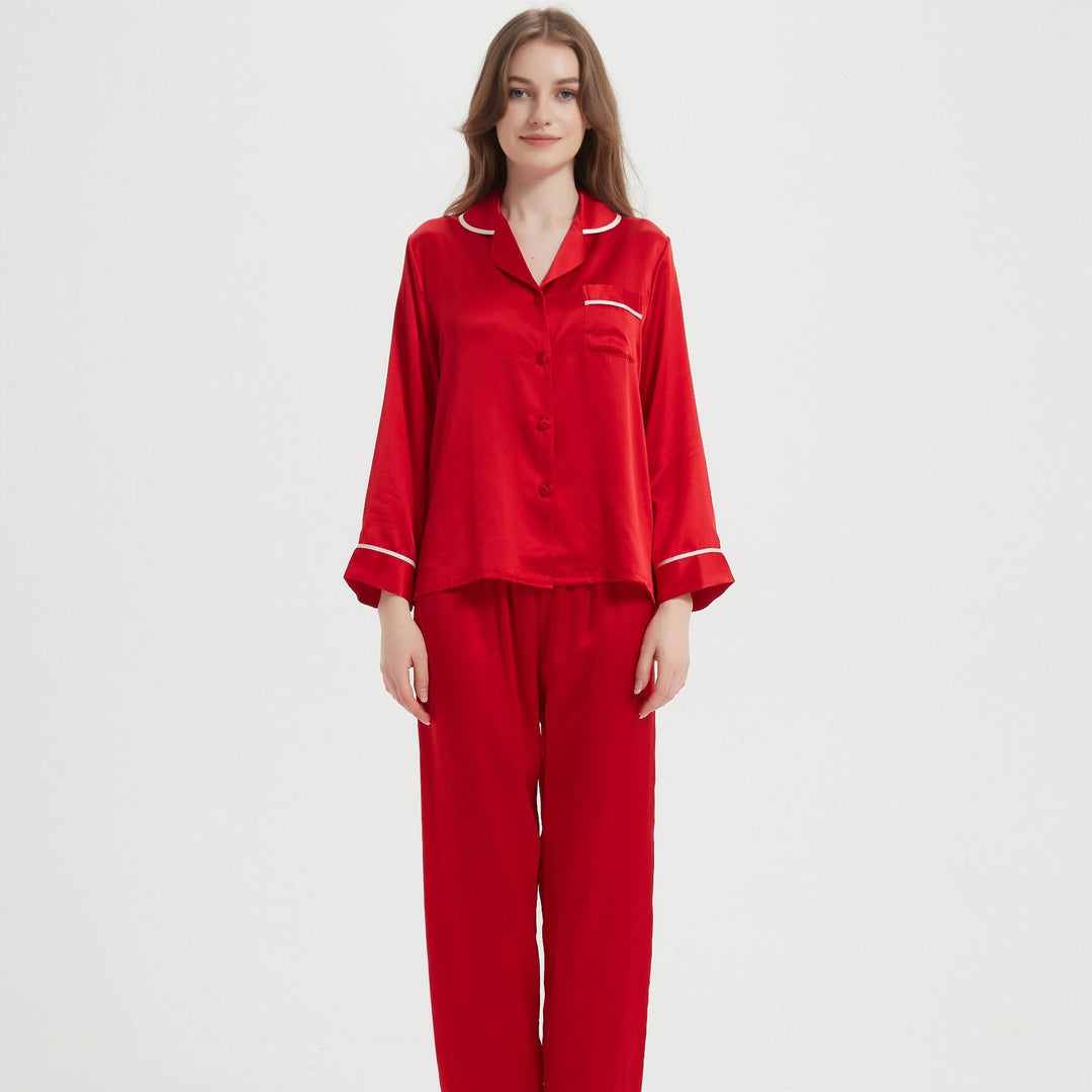 Pajamas Two-piece Homewear Long Sleeve Silk Women - Onouthati