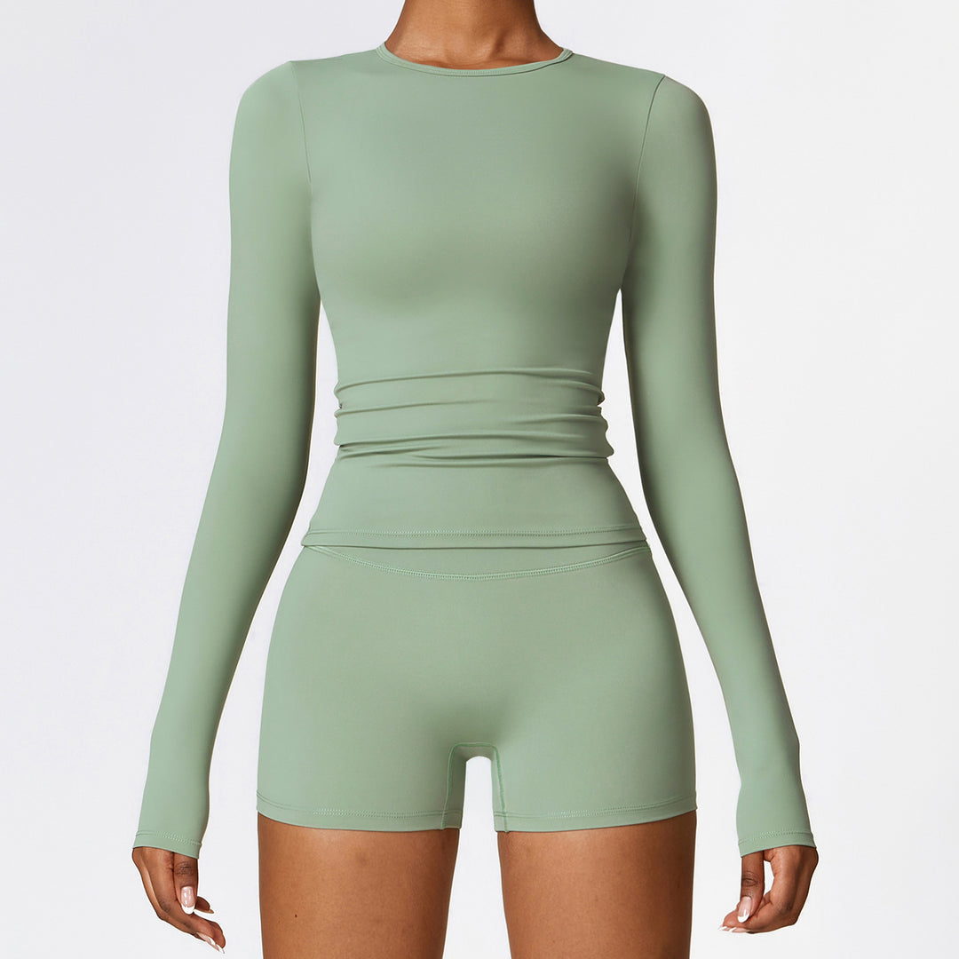 Women's Slim Long Sleeve Pullover Top Yoga Fashion Fitness Sports Clothing For Women - Onouthati