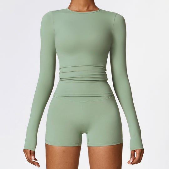 Women's Slim Long Sleeve Pullover Top Yoga Fashion Fitness Sports Clothing For Women - Onouthati