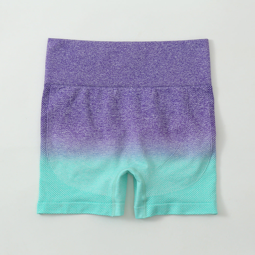 Striped Yoga Shorts High Waist Hip-lifting Tight Pants For Women Running Fitness Sports Leggings - Onouthati