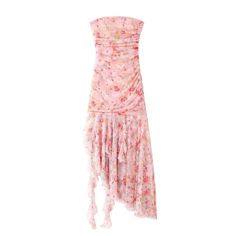Net Slim Tube Top Dress Women - Onouthati