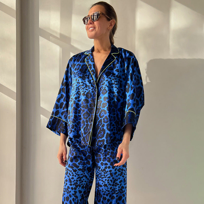 Fashion Leopard Print Pajamas Suit Women - Onouthati