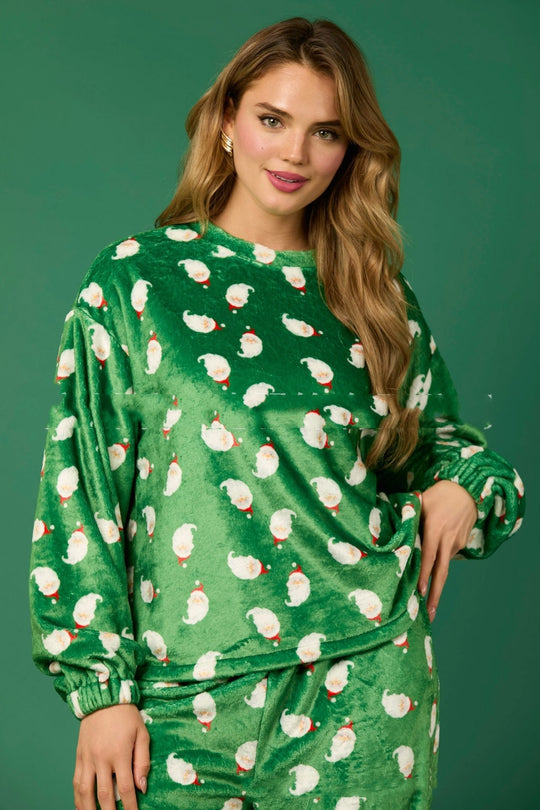 2024 Casual Flannel Pajama Sets For Women 2 Piece Cute Long Sleeve Matching Lounge Shirts Sets Santa Claus Pajamas Homewear - Onouthati