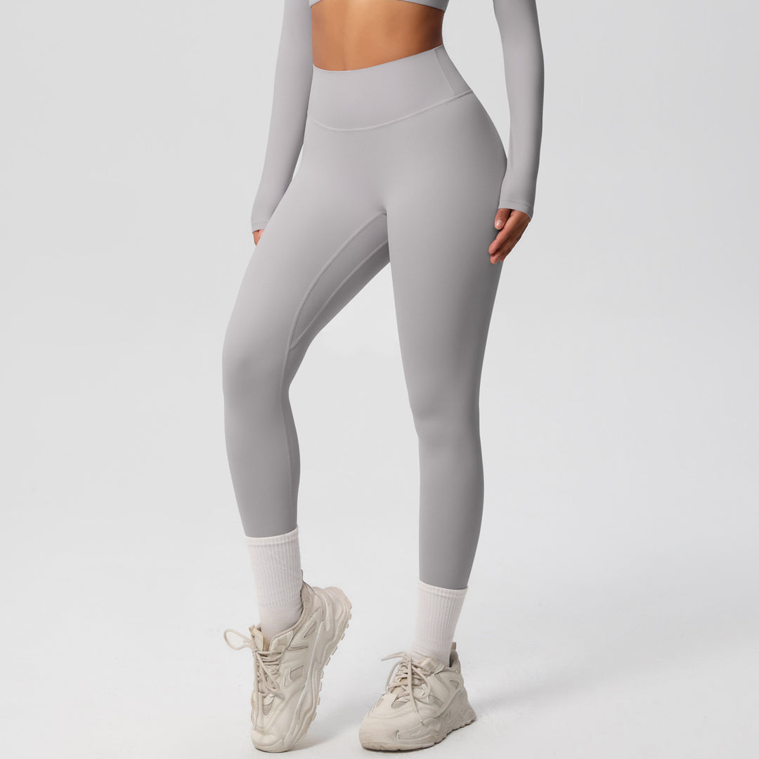 European And American High Waist Nude Feel Skin-friendly Tights Running Sports Fitness - Onouthati