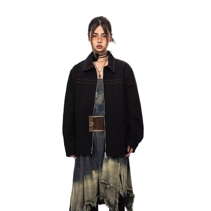 Decorative Rivets Female Trendy All-match Jacket - Onouthati
