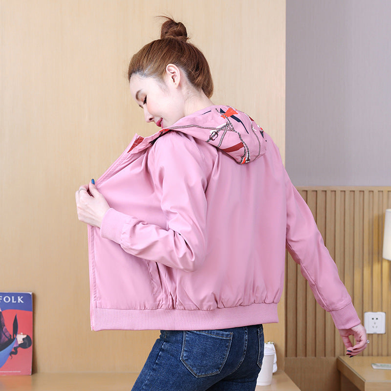 Women's Fall Winter Coat Double-sided Hooded Cardigan Baseball Uniform - Onouthati