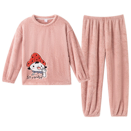 Flannel Women Pajamas Sets Sleepwear Home - Onouthati