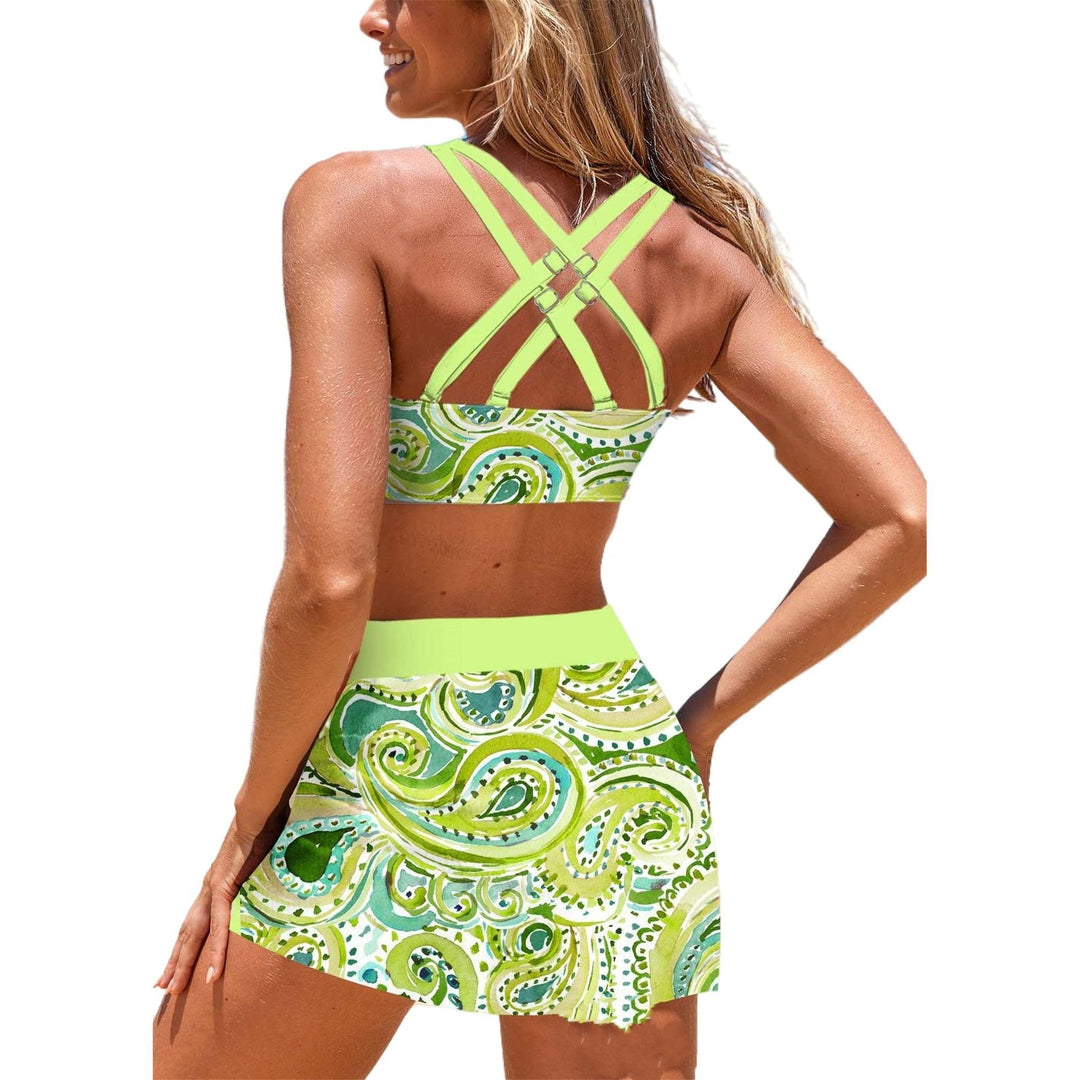 New Plus Size Boxer Bottom Conservative Women's Split Swimsuit - Onouthati