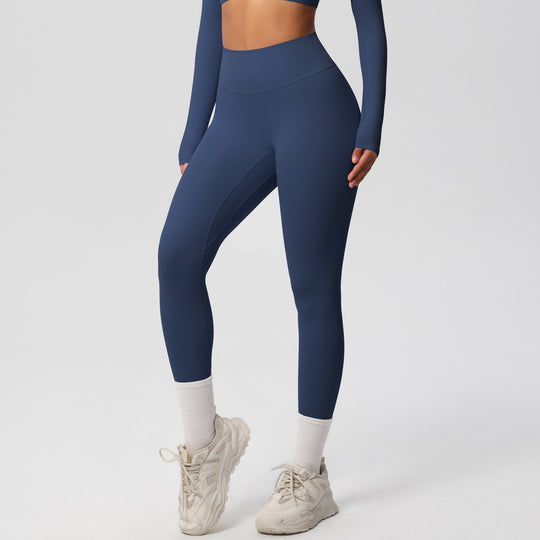 European And American High Waist Nude Feel Skin-friendly Tights Running Sports Fitness - Onouthati