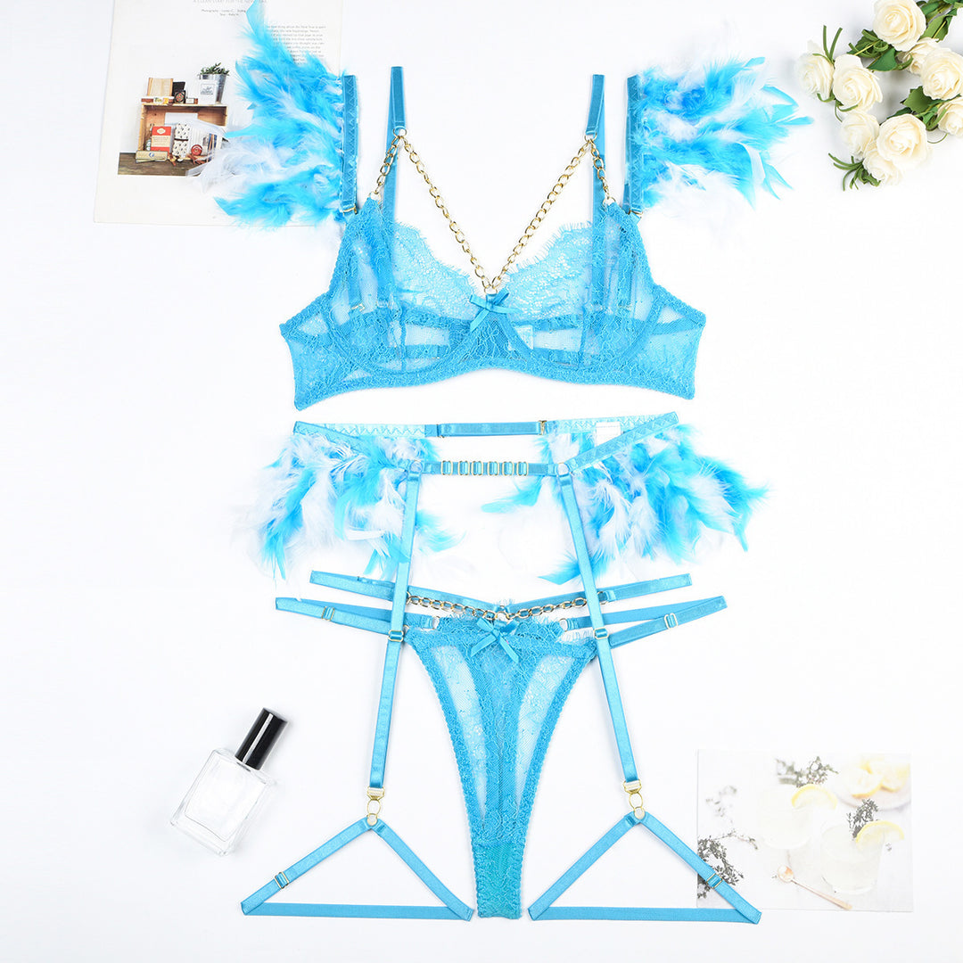 Christma Chains Lace Sexy Lingerie Women Underwear Bra Pa - Onouthati