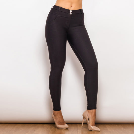 Shascullfites Melody Black Thicker Butt Lift Leggings High Stretch Shaping Winter Pants For Women - Onouthati