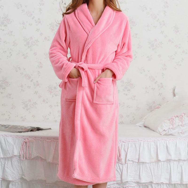 Coral Fleece Pajamas Women Thickened Flannel Long-sleeved Men's Bathrobes Home Clothes - Onouthati