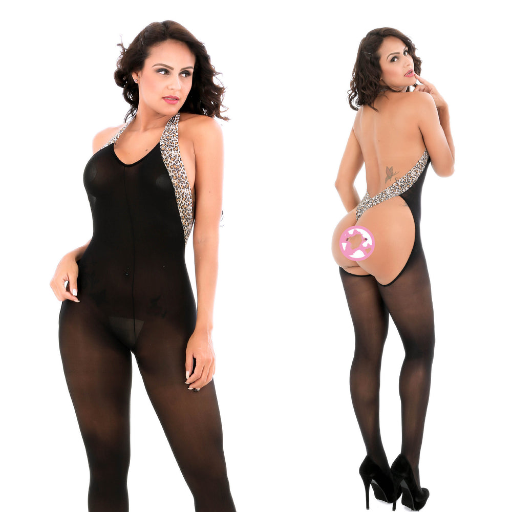 Women Halter One-piece Stockings Pajamas - Onouthati