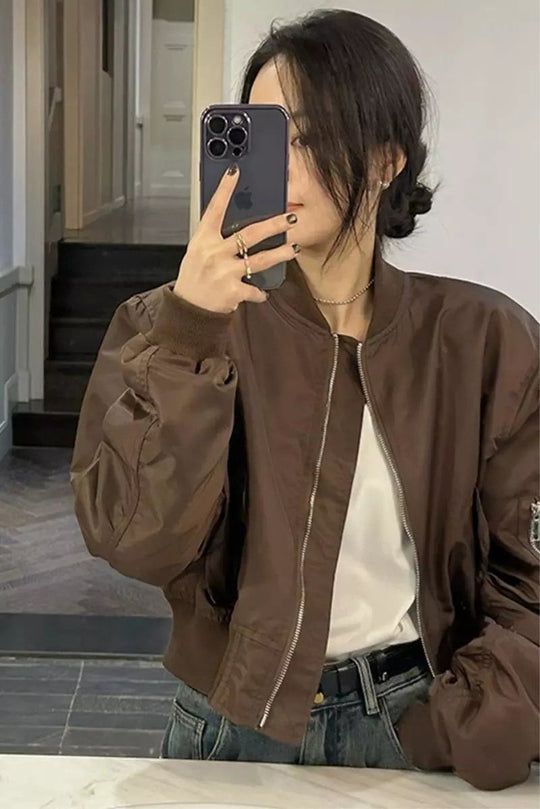 Short Baseball Jacket For Women In Spring And Autumn - Onouthati
