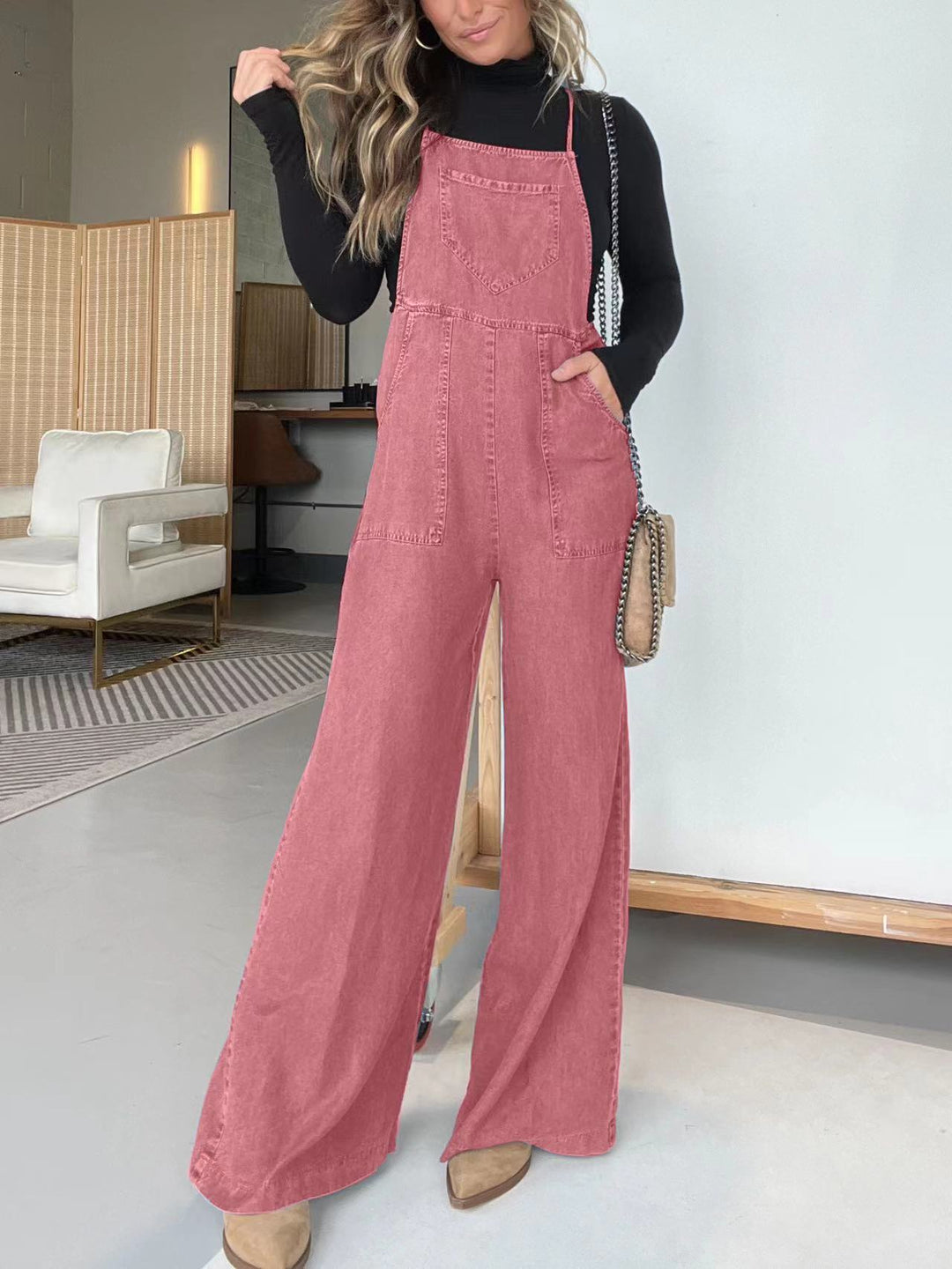 Fashion Denim Wide Leg Jumpsuit Women - Onouthati