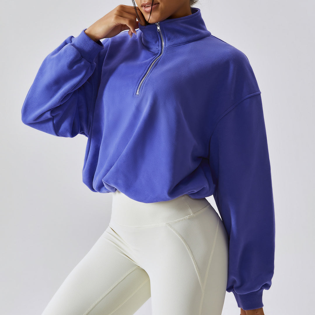 Pullover High Neck Fitness Sports Sweatshirt For Women - Onouthati