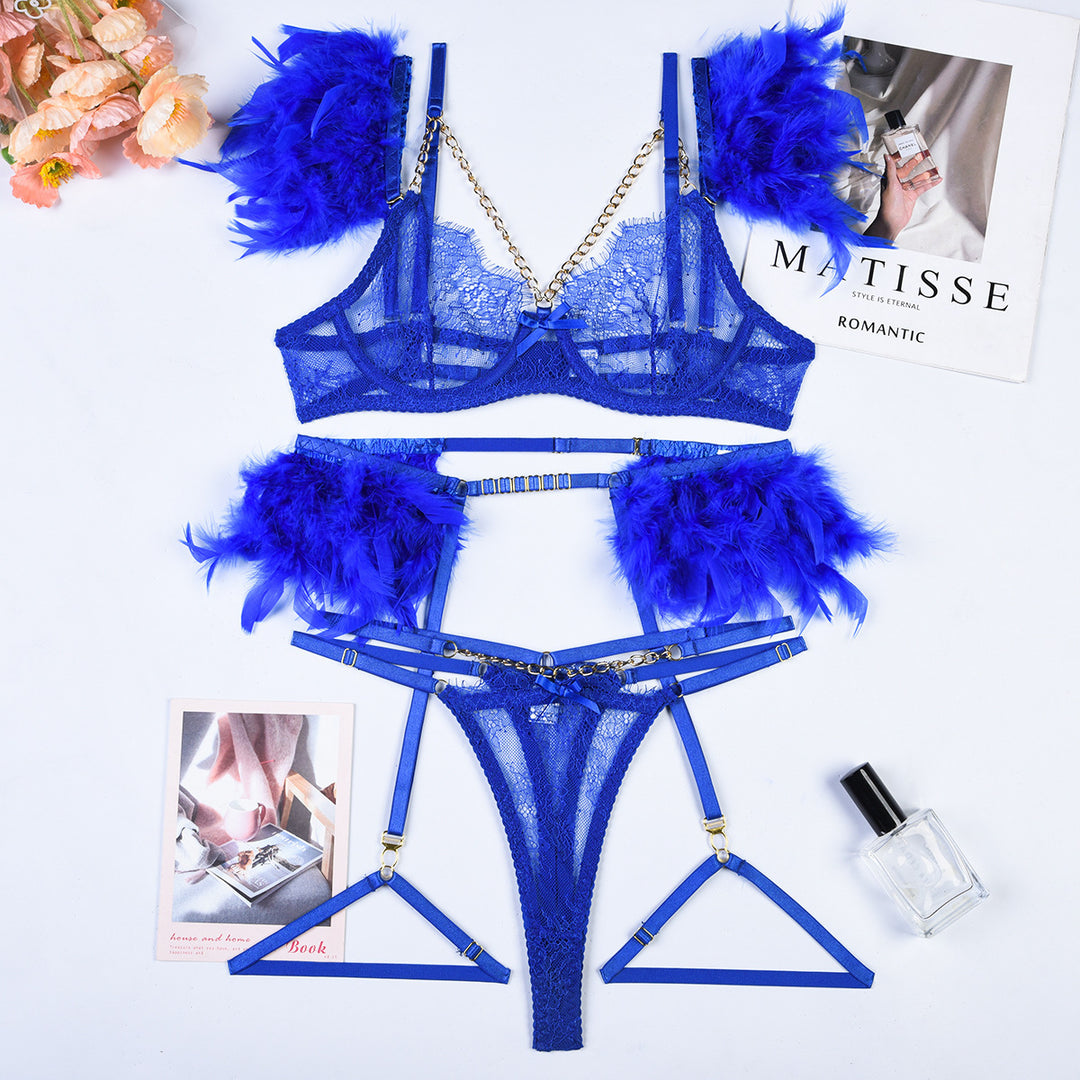 Christma Chains Lace Sexy Lingerie Women Underwear Bra Pa - Onouthati