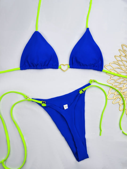 European And American Lace Up Split Swimsuit Set Women's Bikini Swimsuit - Onouthati