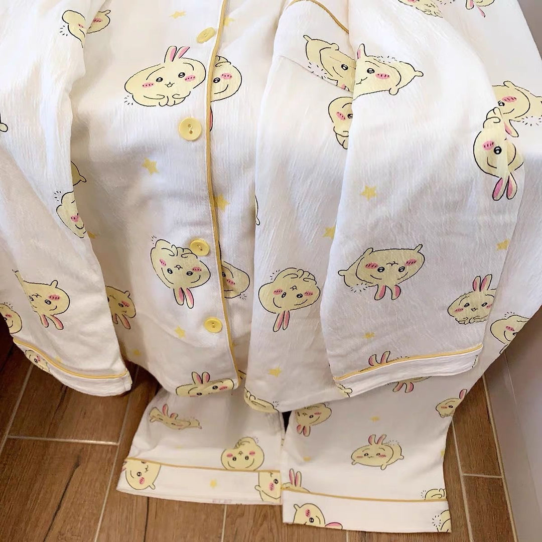 Japanese Sweet Cartoon Long Sleeved Pajamas For Women - Onouthati
