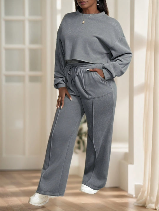 Women 2 Pieces Casual Street Style Loose Fit Sports Outfit - Onouthati