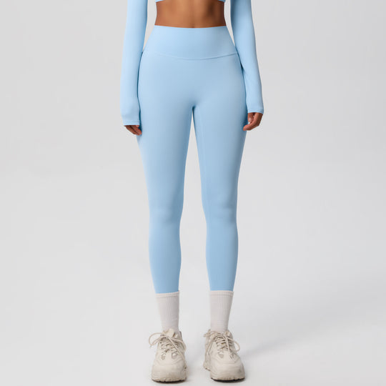 European And American High Waist Nude Feel Skin-friendly Tights Running Sports Fitness - Onouthati