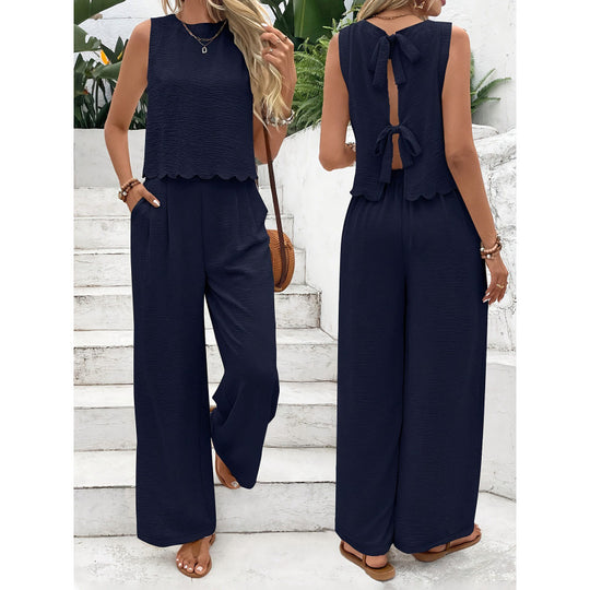 Women's Clothing Sleeveless Vest Casual Trousers Suit - Onouthati