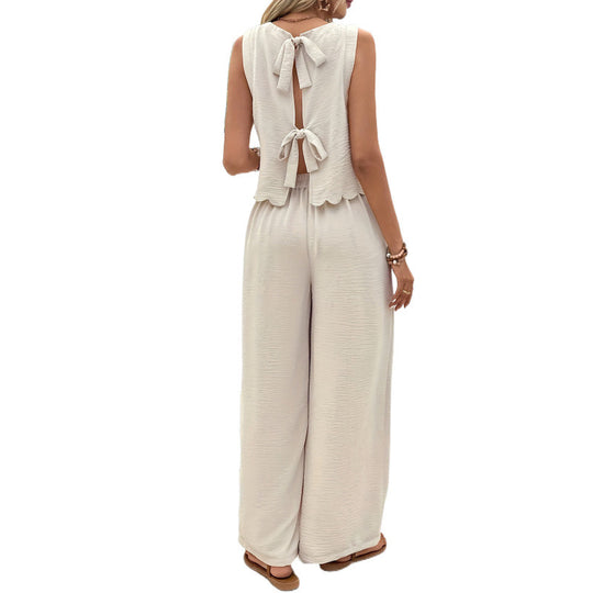 Women's Clothing Sleeveless Vest Casual Trousers Suit - Onouthati