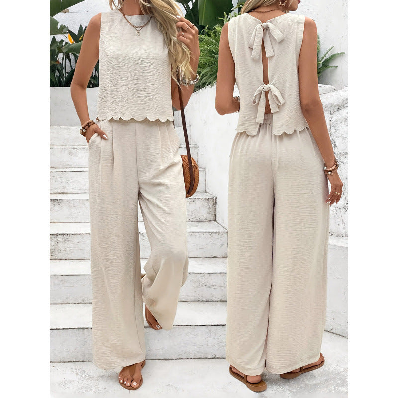 Women's Clothing Sleeveless Vest Casual Trousers Suit - Onouthati