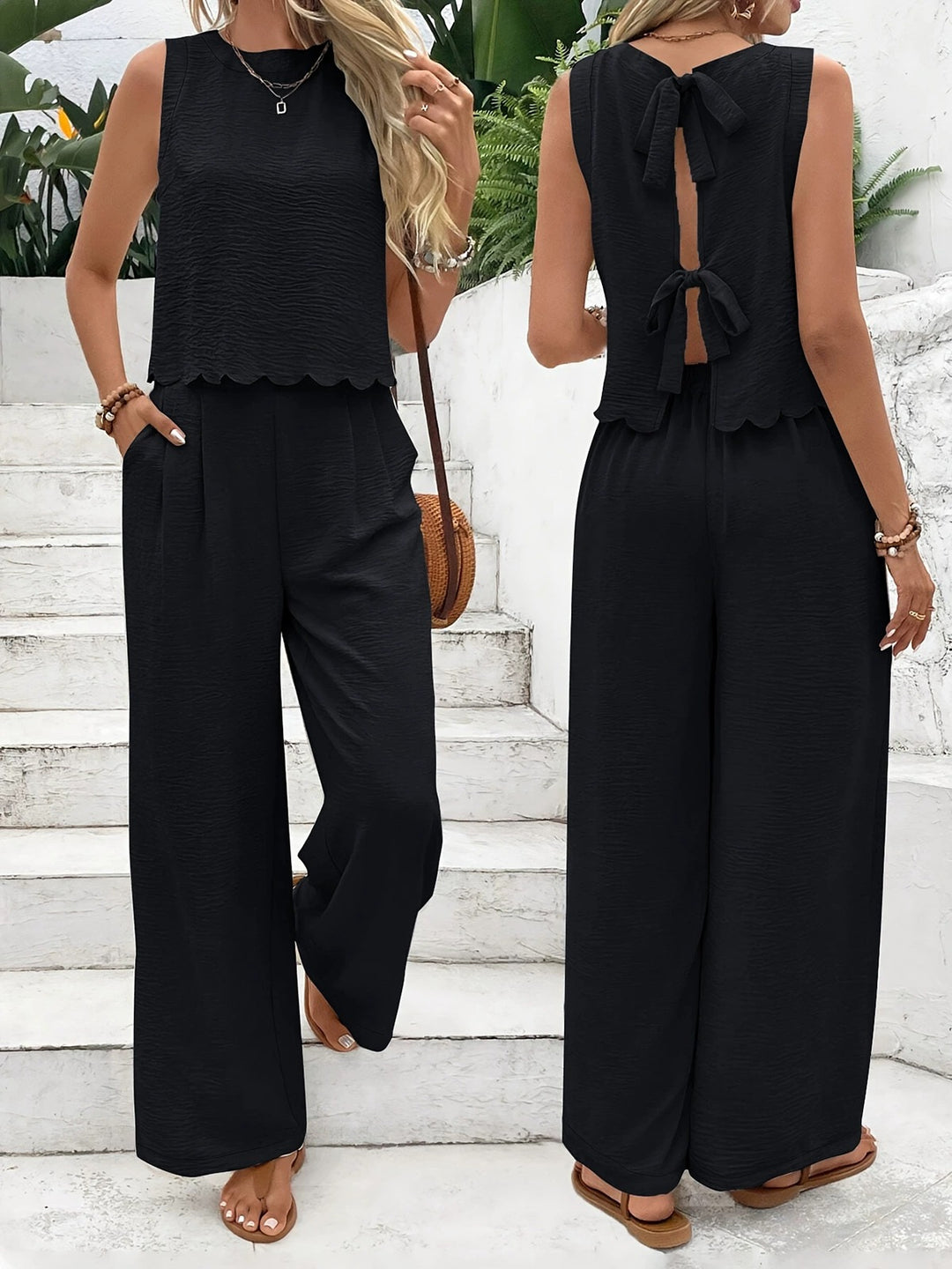 Women's Clothing Sleeveless Vest Casual Trousers Suit - Onouthati