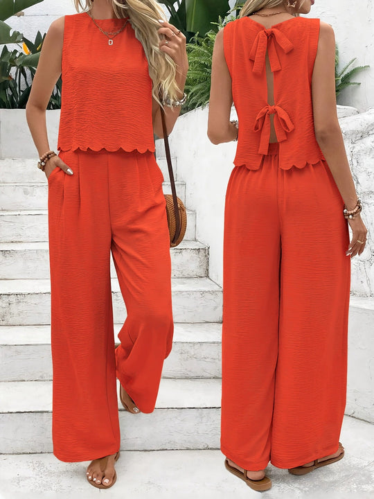 Women's Clothing Sleeveless Vest Casual Trousers Suit - Onouthati
