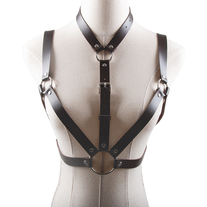 European And American Punk Style PU Bondage Corset - Onouthati
