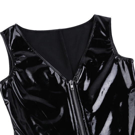 Black Latex Bodysuit Women Body Harness Fetish Clothing - Onouthati