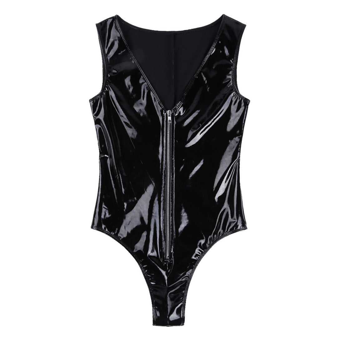 Black Latex Bodysuit Women Body Harness Fetish Clothing - Onouthati