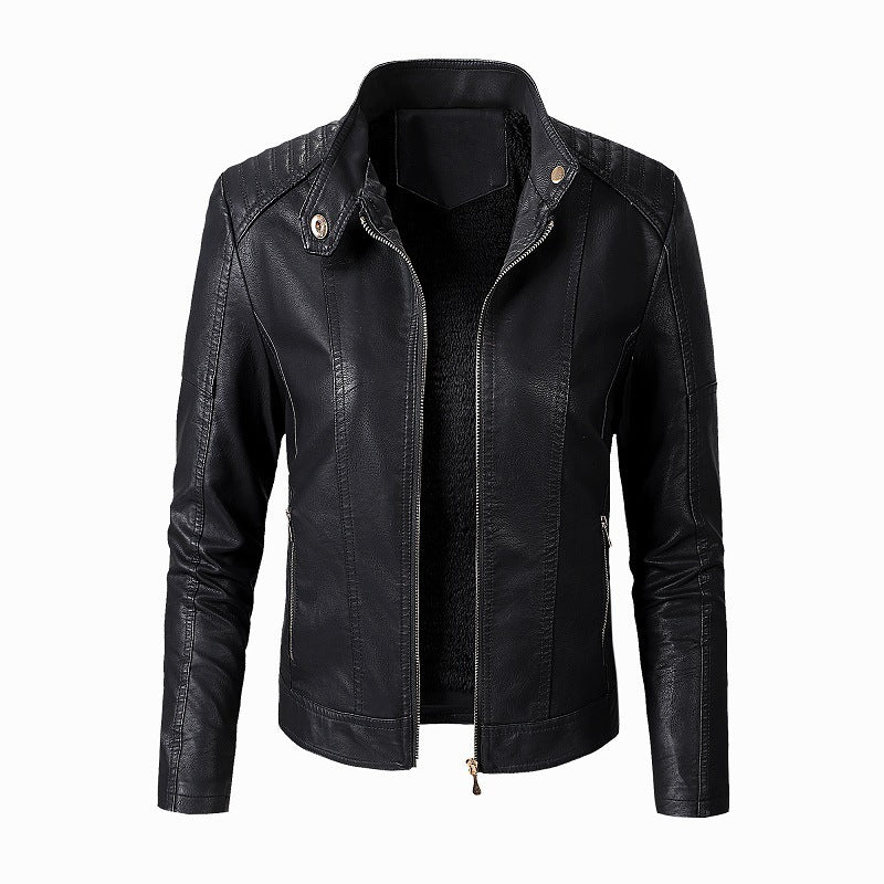 New Women's Leather Jackets Plus Velvet Jackets Fashion PU Ladies Leather Jackets - Onouthati