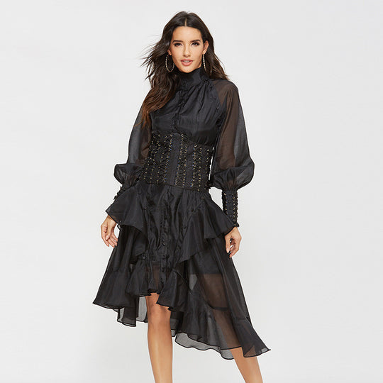 Women Flower Printed Party Dresses - Onouthati